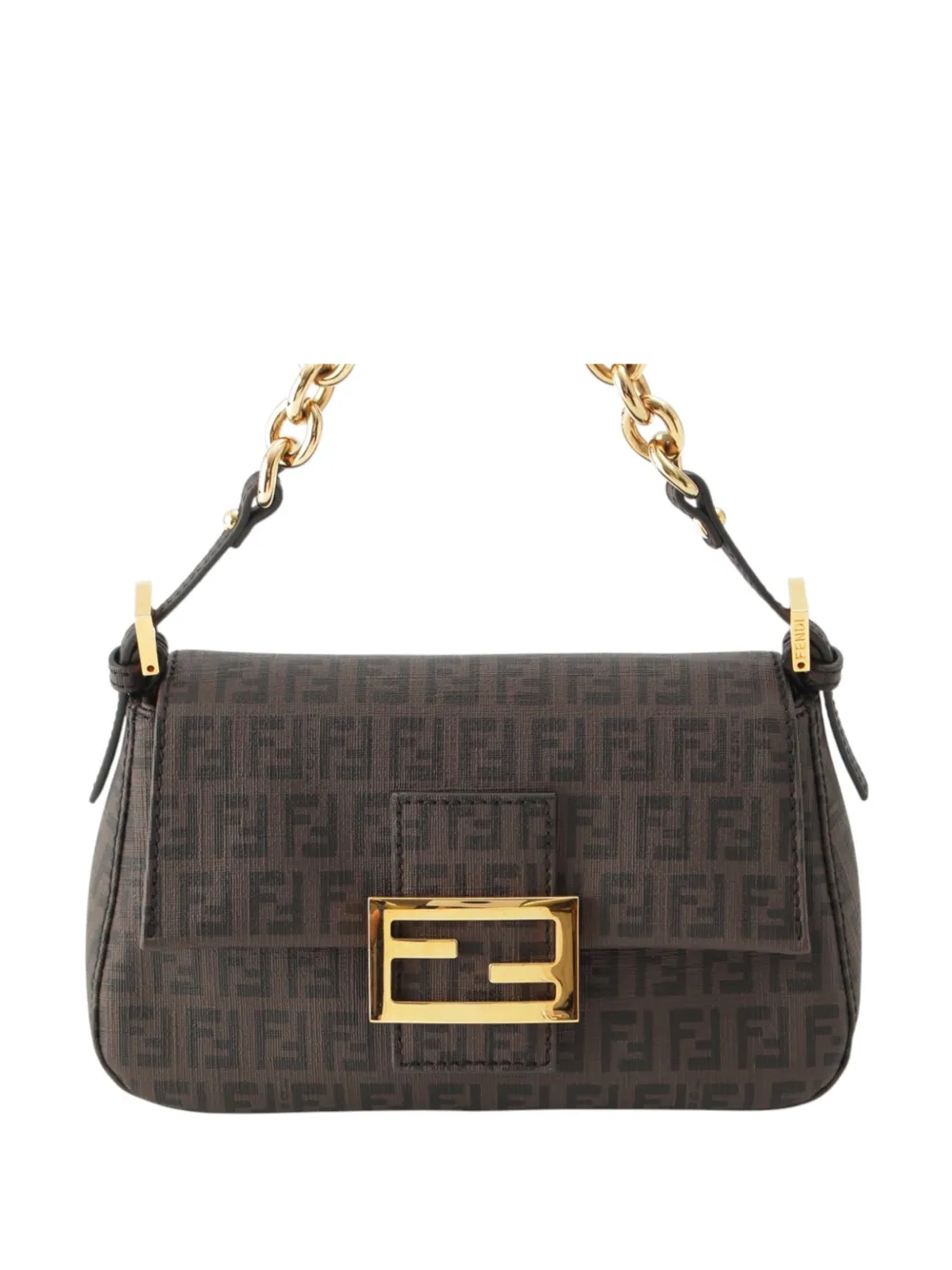Fendi Pre-Owned 2010-2026 Mini Zucchino Spalmati Chain Mamma Forever shoulder bag - Marrone
