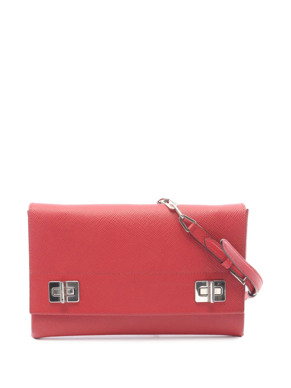 Prada Pre-Owned 2010-2026 Saffiano Wallet on Strap crossbody bag - Rosso