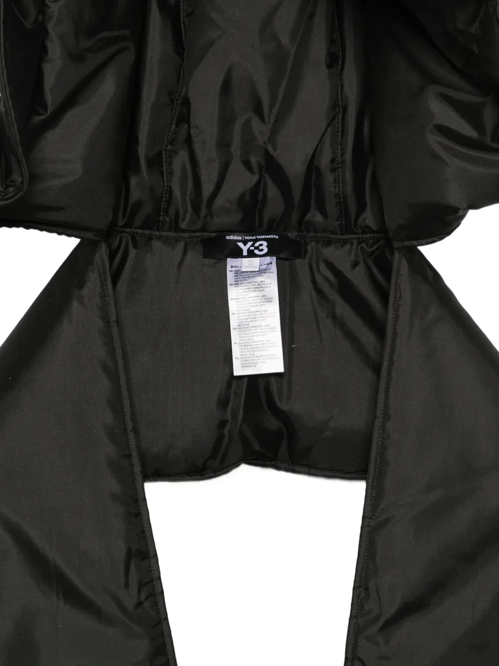 Y-3 padded-design hooded scarf Zwart