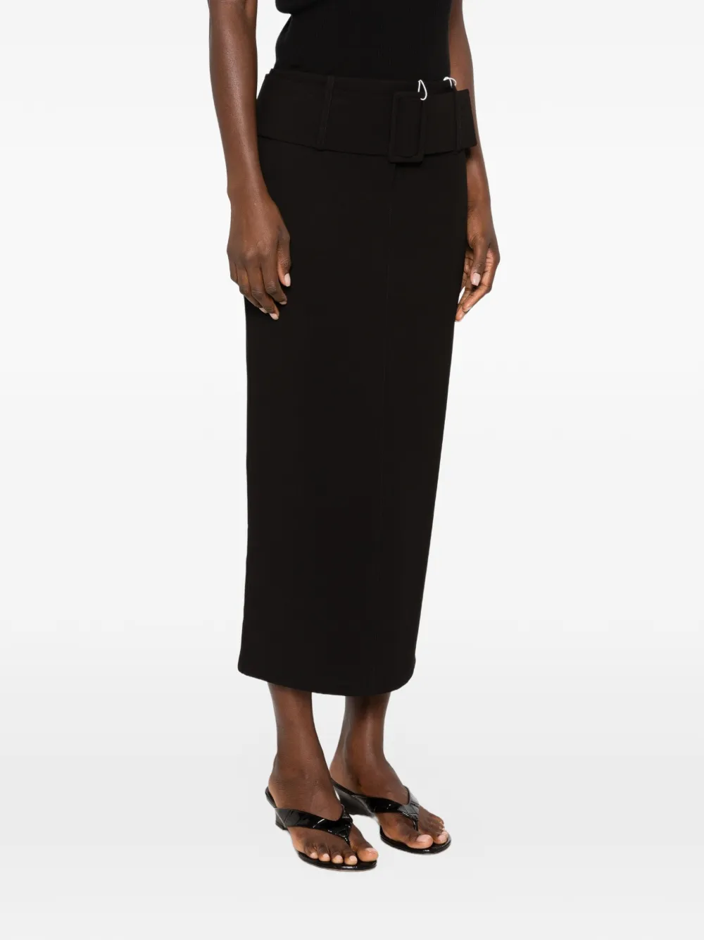 Patrizia Pepe belted pencil midi skirt Zwart