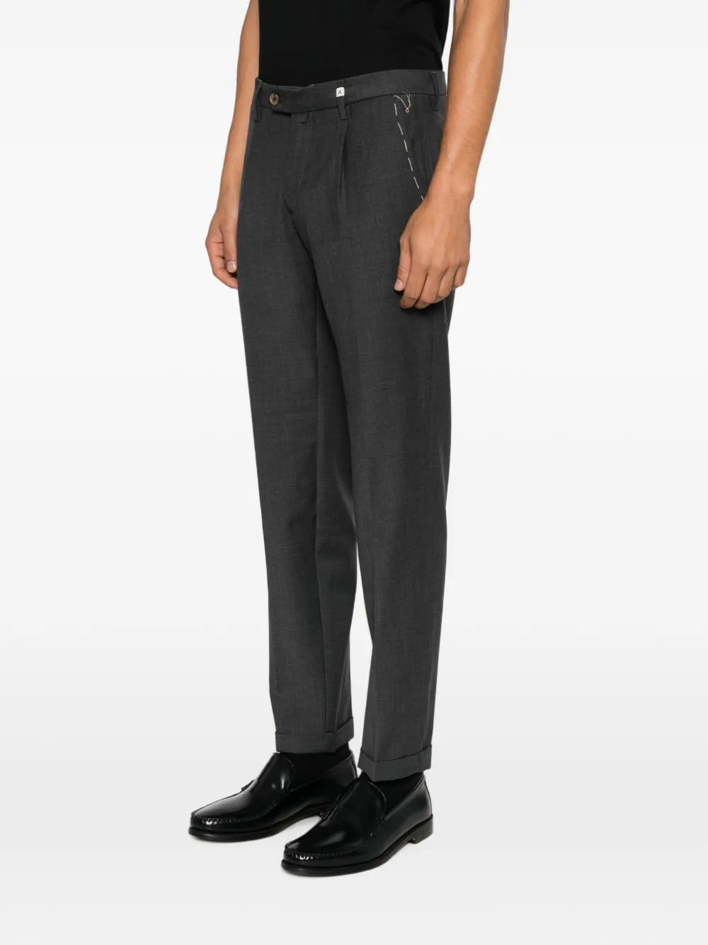 My Myths Geplooide broek met omgeslagen pijpen Grijs