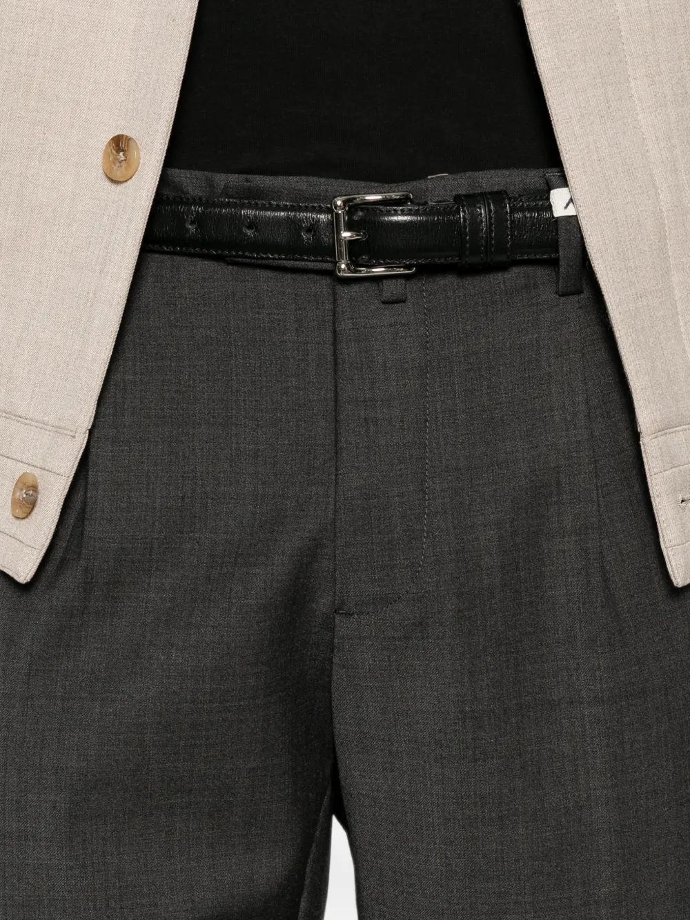 My Myths Geplooide broek met omgeslagen pijpen Grijs