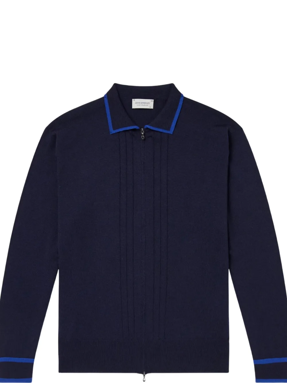 John Smedley Vest met rits Blauw