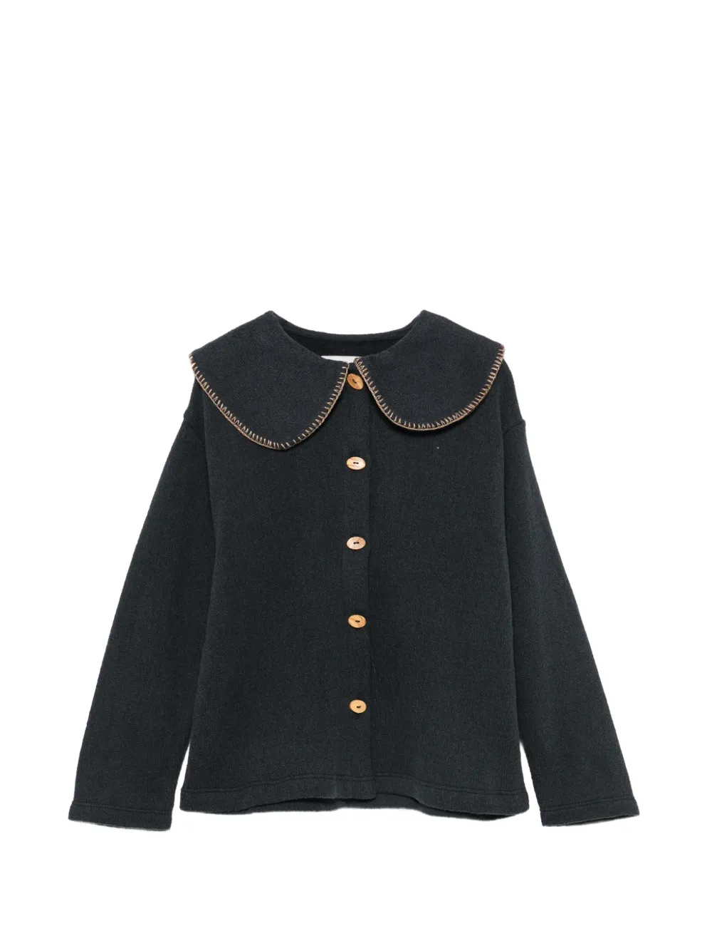 PLAY UP cardigan à coutures contrastantes et col claudine - Bleu PLAY UP cardigan à coutures contrastantes et col claudine - Bleu