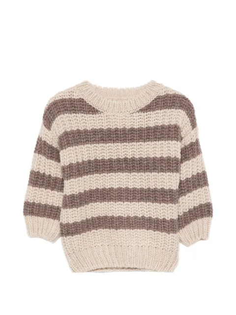 PLAY UP horizontal-stripe chunky-knit sweater