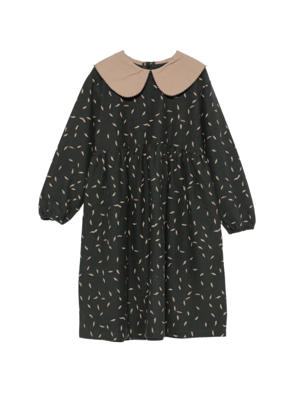 PLAY UP robe à imprimé feuilles et col claudine - Gris PLAY UP robe à imprimé feuilles et col claudine - Gris