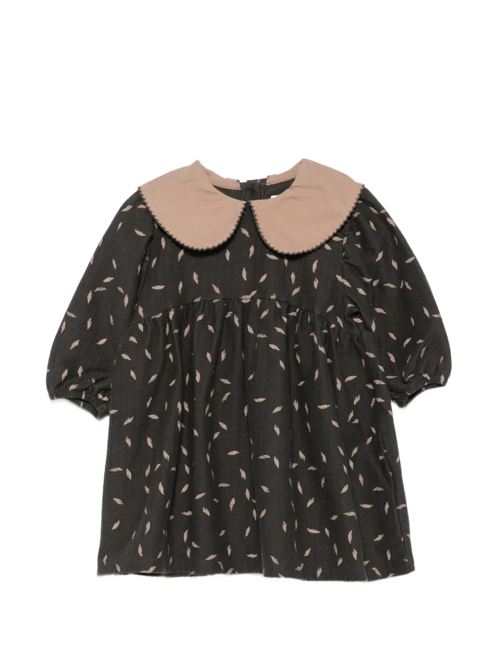 PLAY UP robe à imprimé feuilles et col claudine - Gris PLAY UP robe à imprimé feuilles et col claudine - Gris