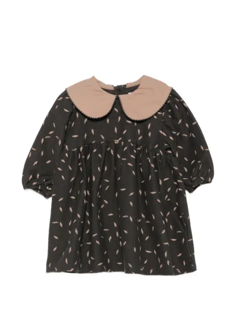 PLAY UP  vestido con cuello Peter Pan y hojas estampadas