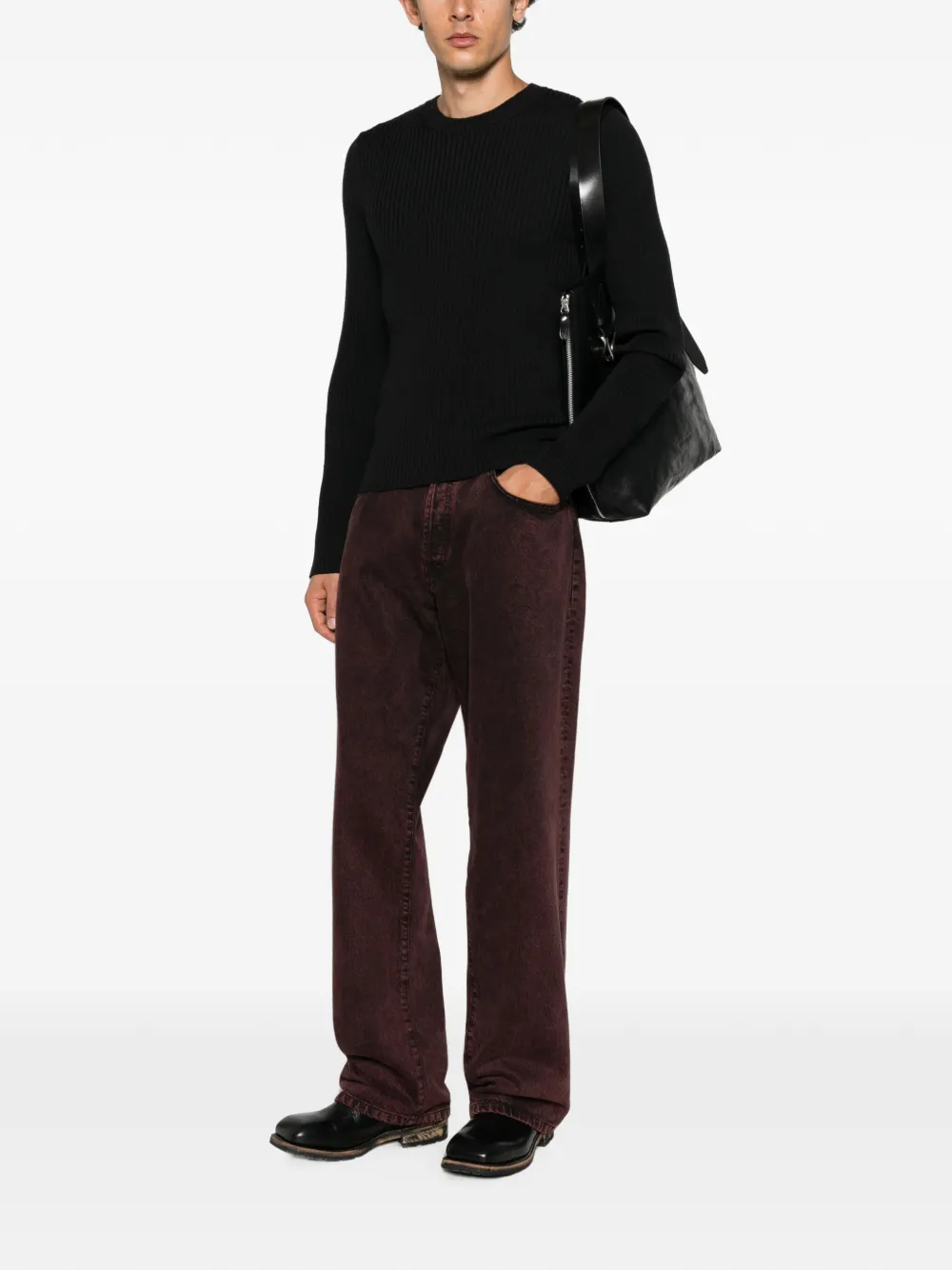 OUR LEGACY ribbed-knit sweater Zwart
