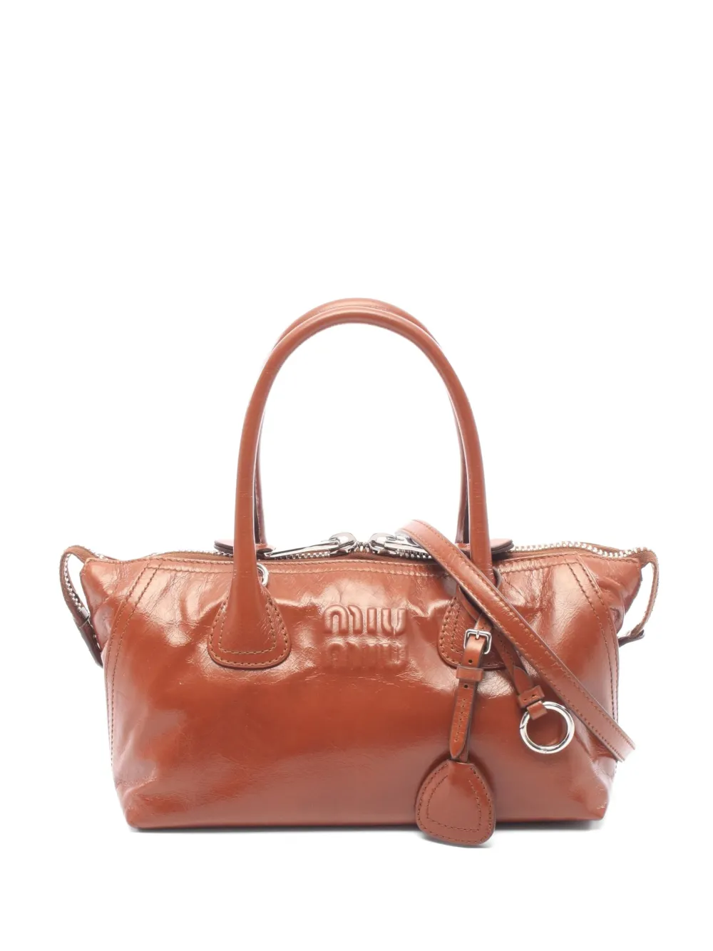 Miu Miu Pre-Owned 2020s logo-embossed tote bag - Arancione