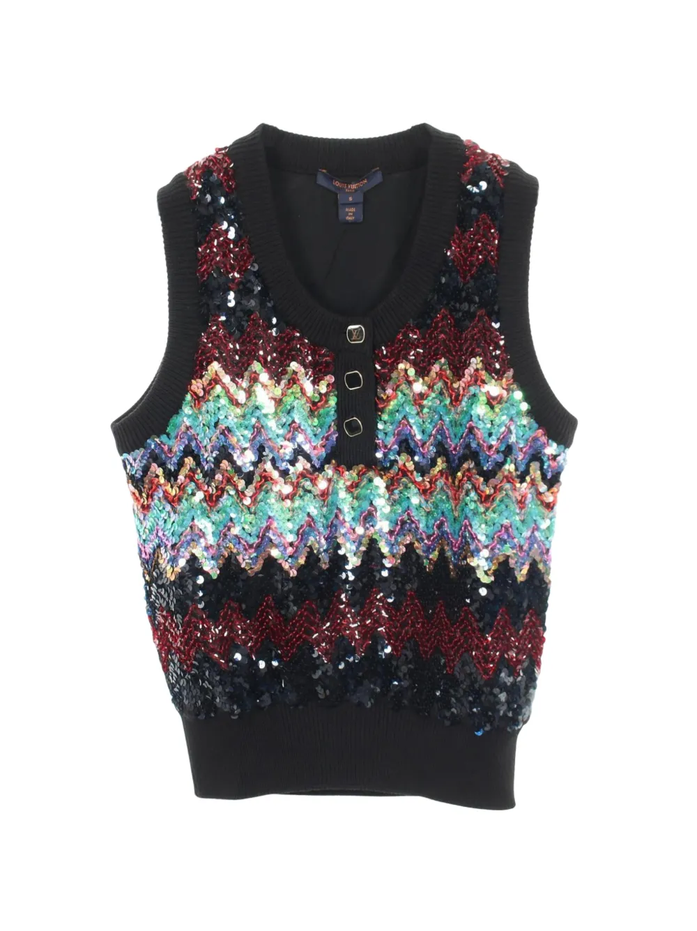Louis Vuitton Pre-Owned sequin-embellished knit vest - Nero