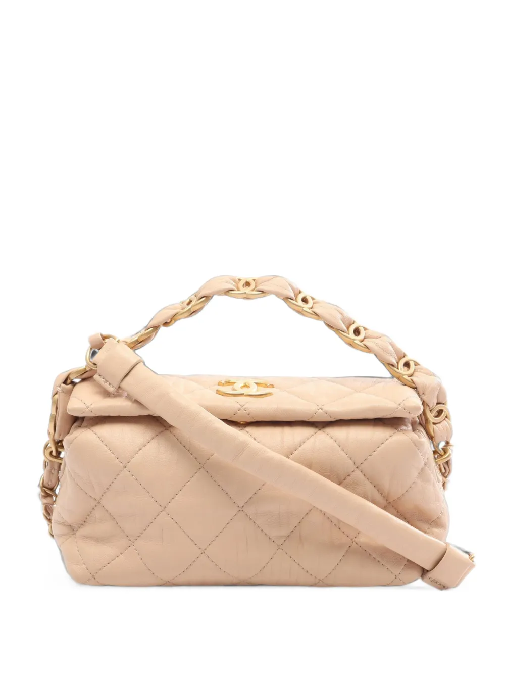 CHANEL Pre-Owned 2021-2022 diamond-quilted chain-strap mini bag - Toni neutri