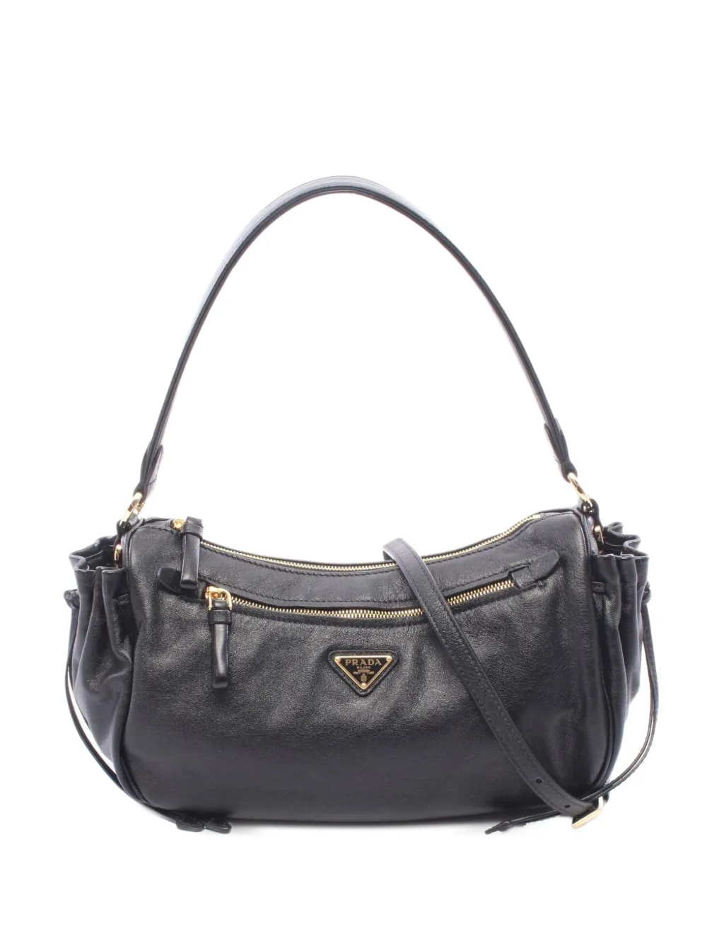 Prada Pre-Owned 2020s logo-plaque shoulder bag - Nero