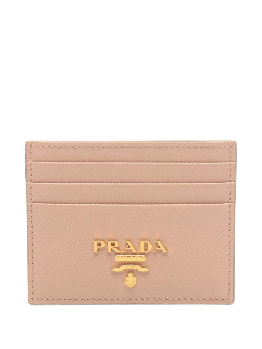 Pre-owned Prada Saffiano Leather Cardcase In Neutrals
