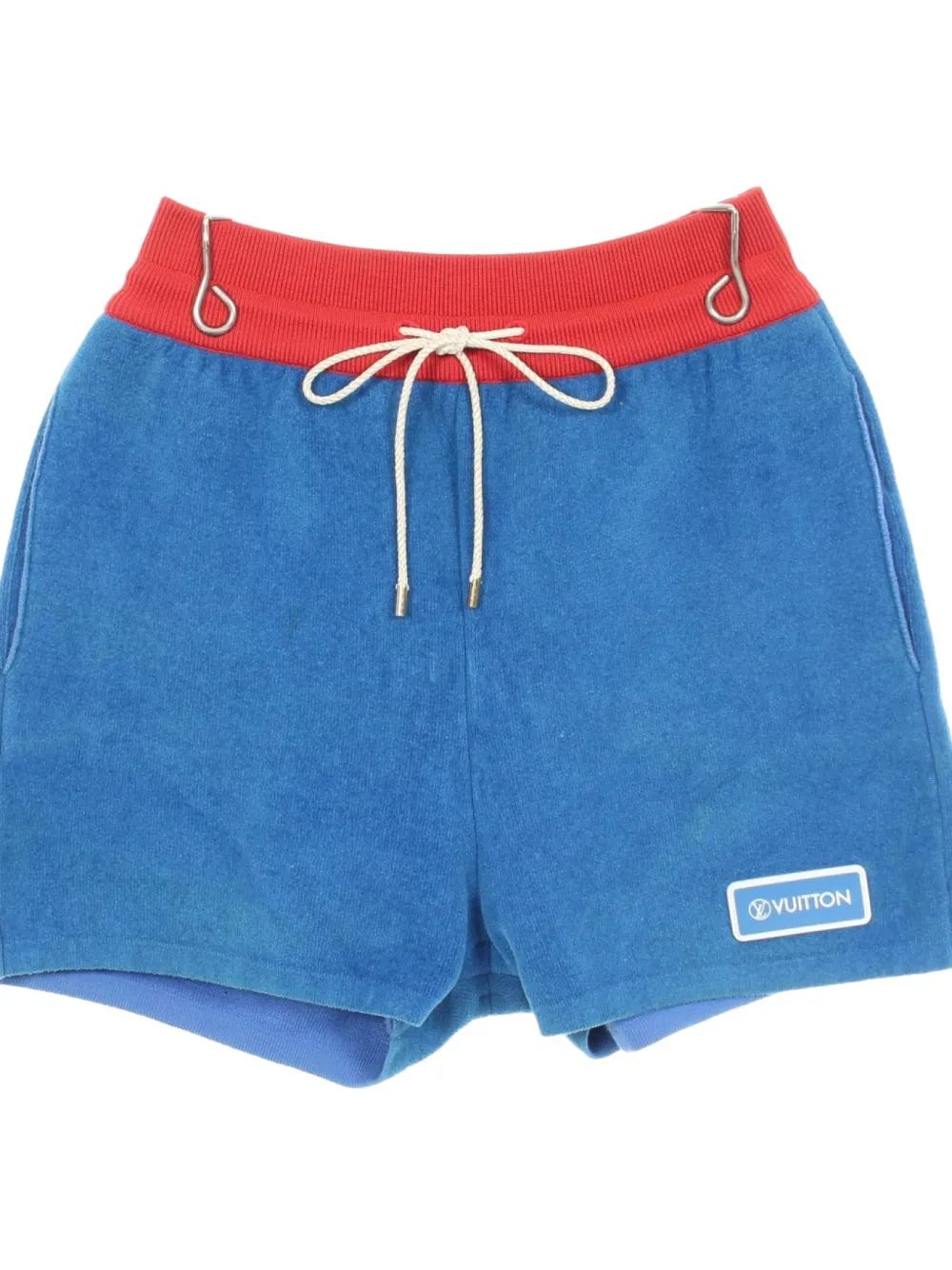 Louis Vuitton Pre-Owned short à patch logo et lien de resserrage (années 2000) - Bleu Louis Vuitton Pre-Owned short à patch logo et lien de resserrage (années 2000) - Bleu