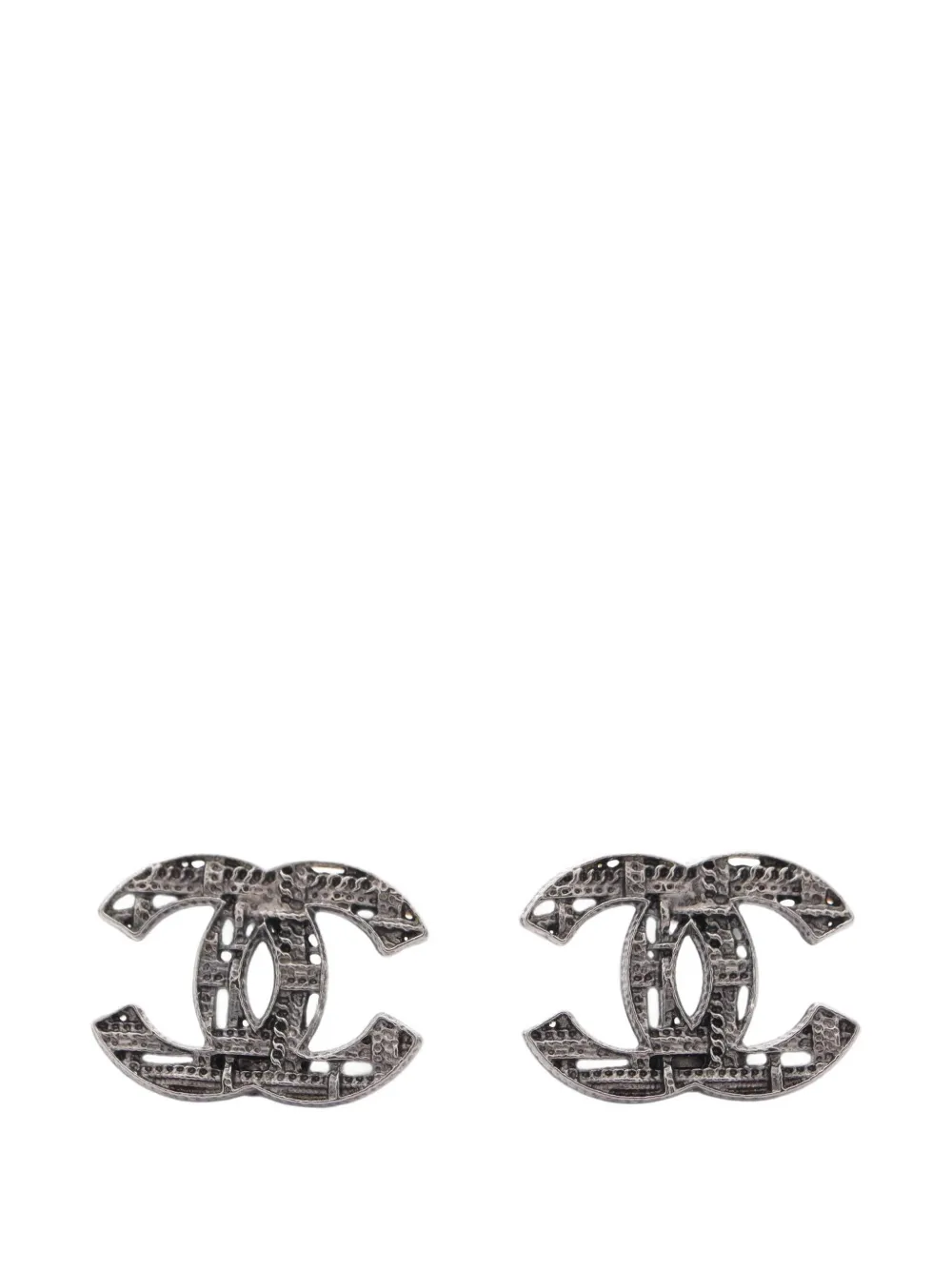 CHANEL Pre-Owned boucles d'oreilles Coco Mark (2013) - Gris