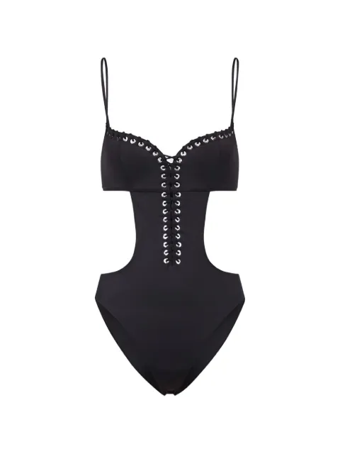 Ludovic de Saint Sernin lace-up cut-out swimsuit