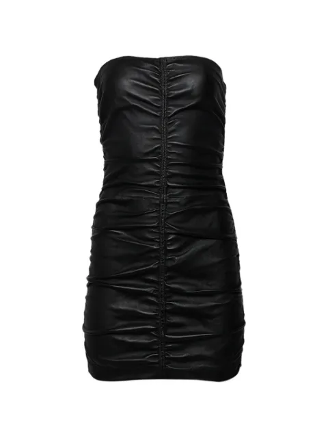 Alexander Wang robe-bustier courte en cuir à fronces