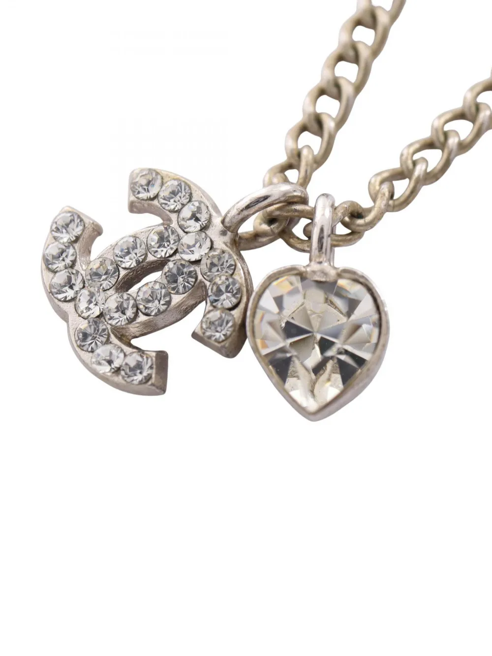 CHANEL Pre-Owned 2005 Coco Mark heart-pendant necklace - Argento