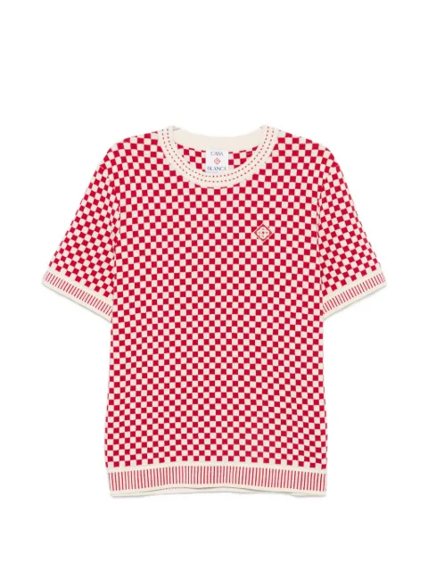 Casablanca checkered knit T-shirt