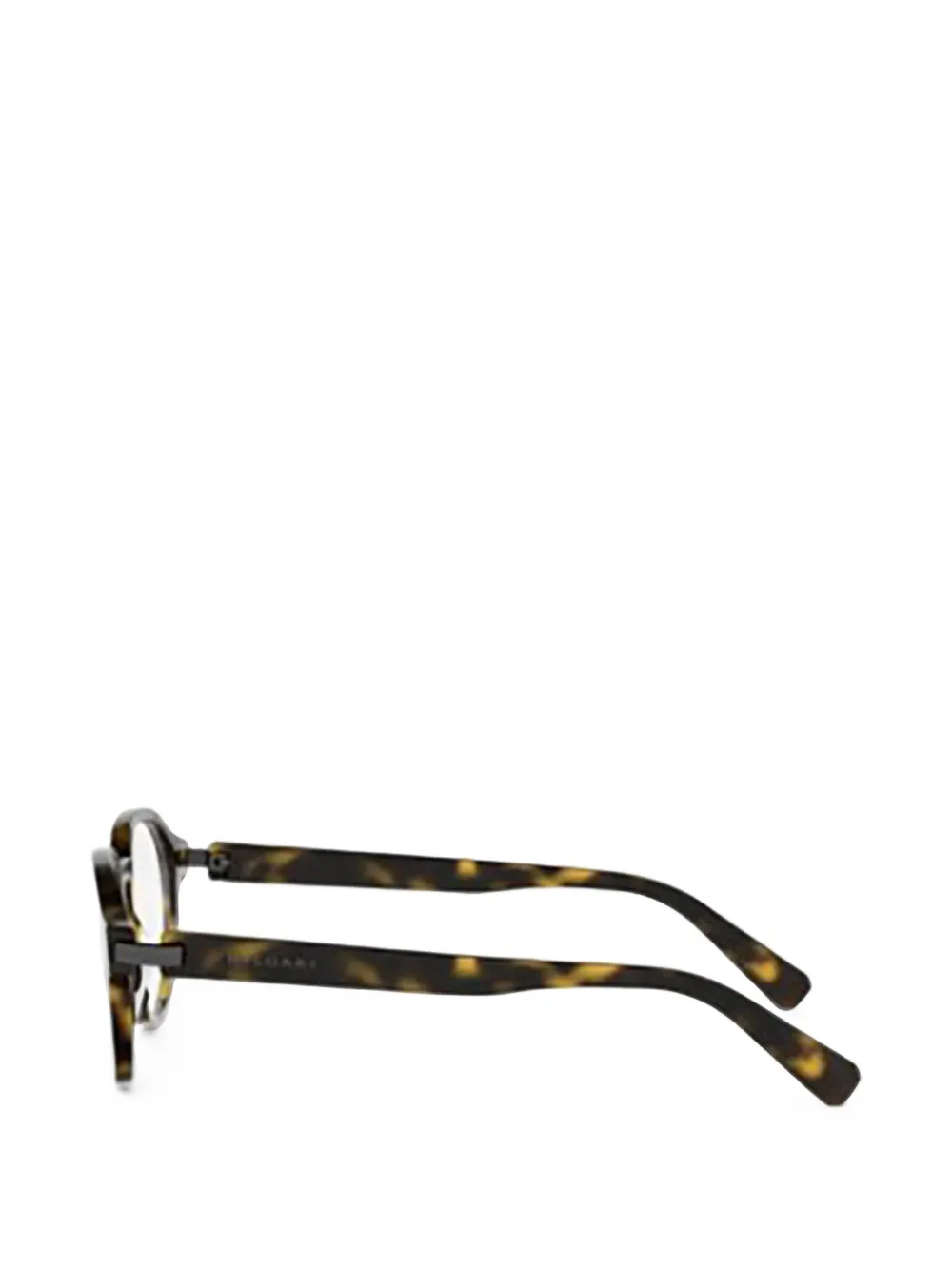 Bvlgari Tortoiseshell-effect Round-frame Glasses in Brown, view 3