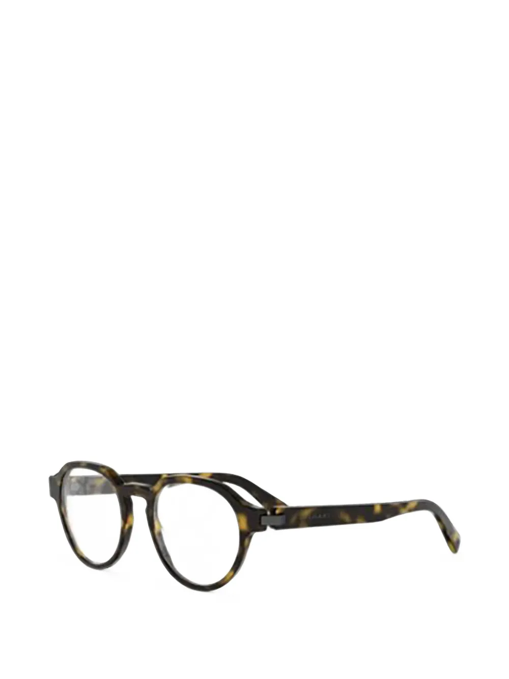 Bvlgari Tortoiseshell-effect Round-frame Glasses in Brown, view 2