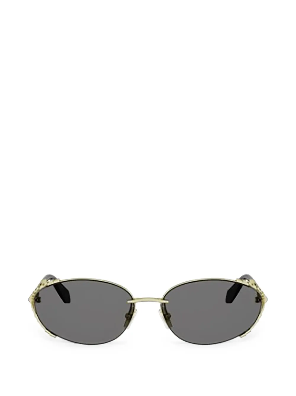 Bvlgari Serpenti Viper Sonnenbrille mit ovalem Gestell - Gold