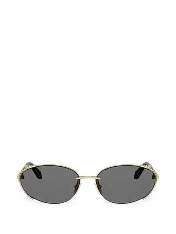 Bvlgari Serpenti Viper Oval-frame Sunglasses in Gold