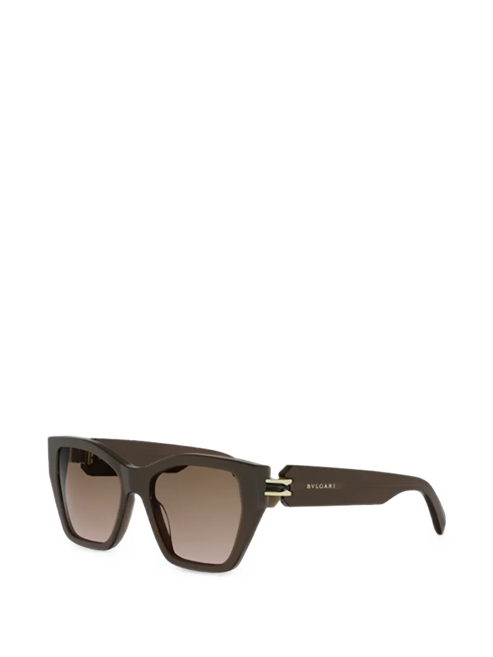 Bvlgari Zonnebril met geometrisch montuur Bruin