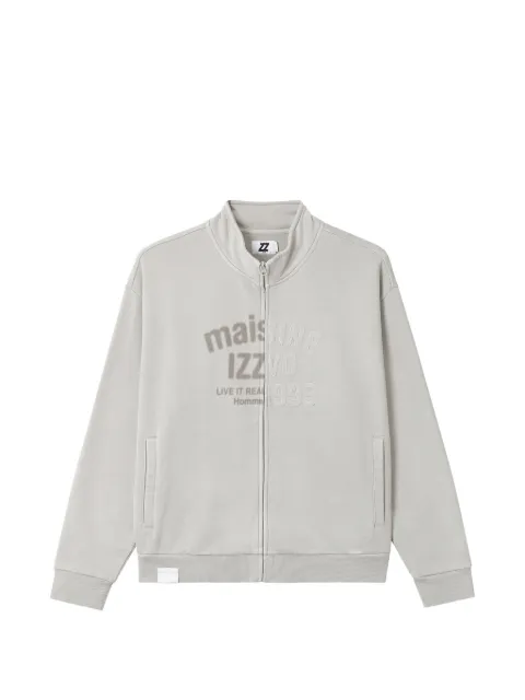 izzue logo-print zip-up sweatshirt