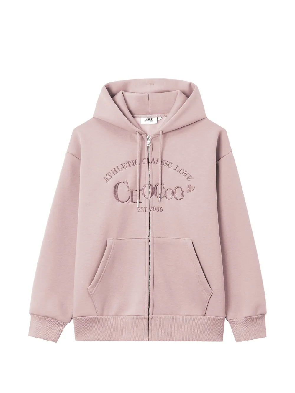 CHOCOOLATE logo-embroidered zip-up hoodie