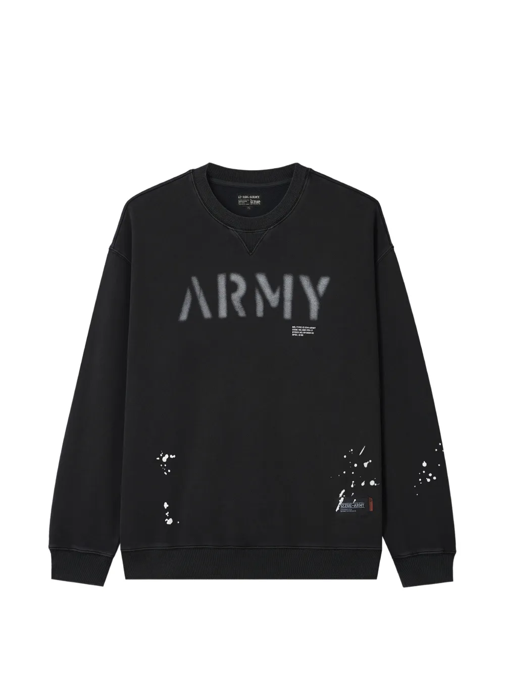 Izzue Paint-splatter Logo-print Sweatshirt In Black