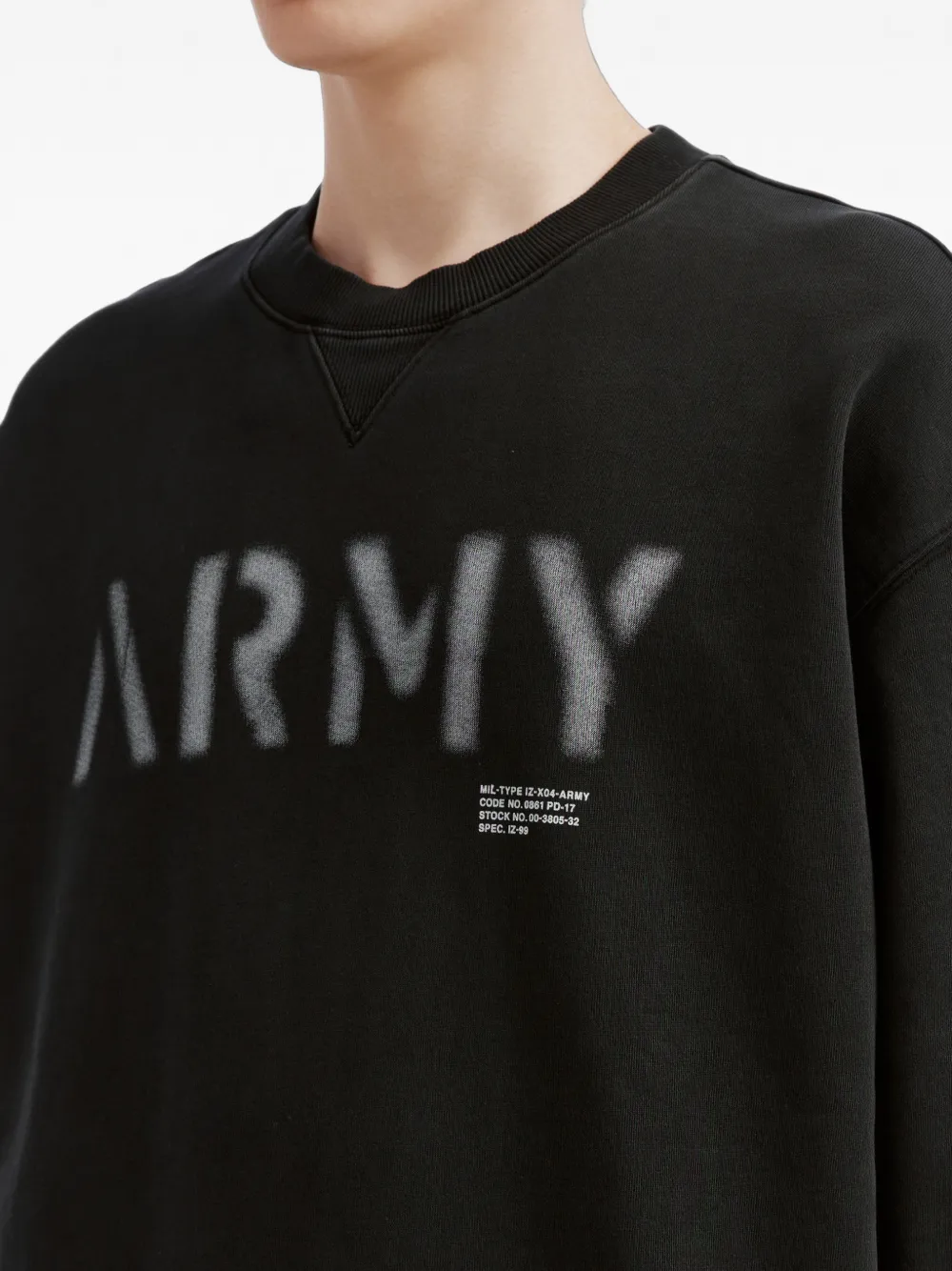 izzue Sweater met logoprint en verfspatten Zwart