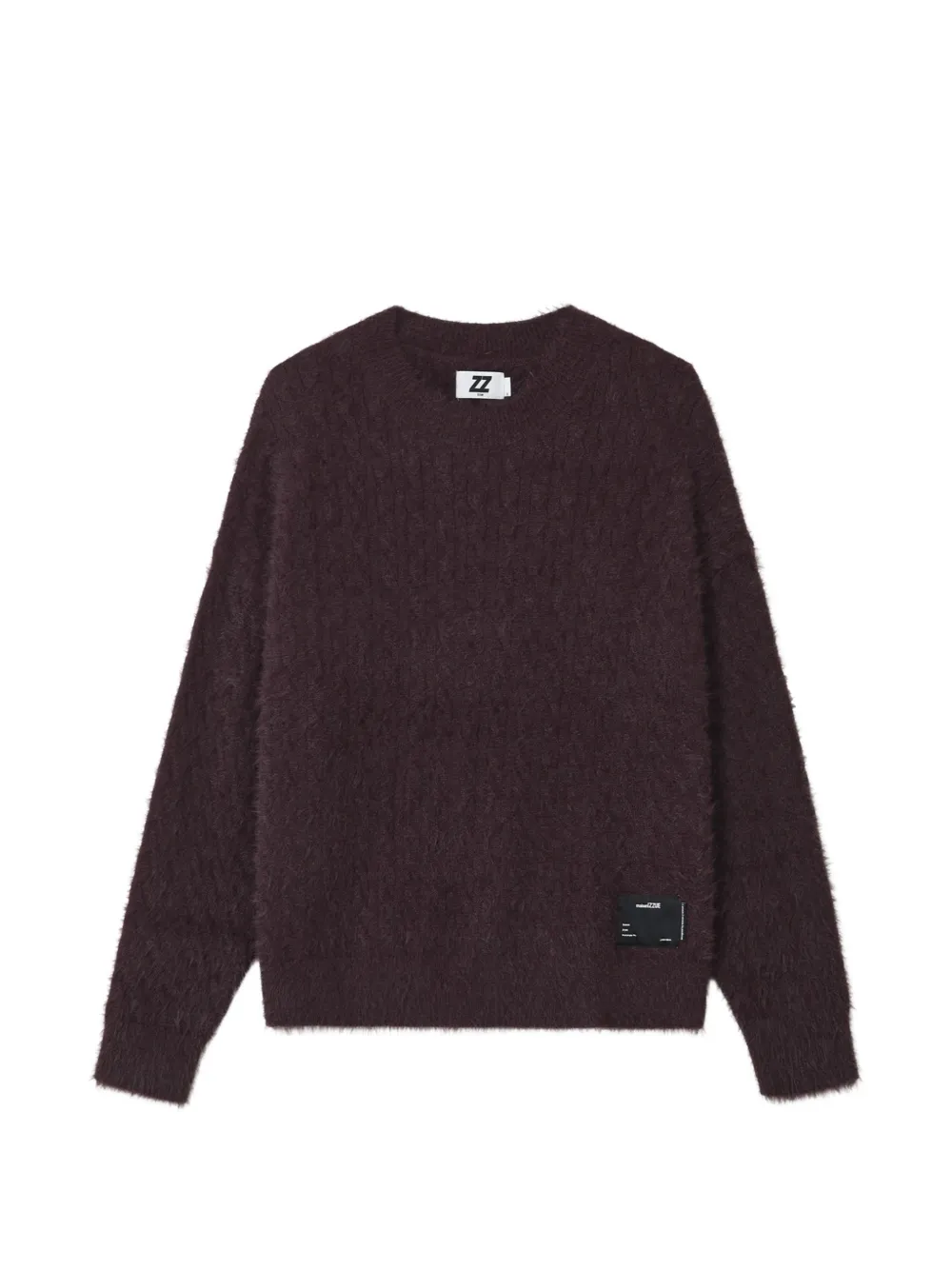 izzue fuffy knit intarsia-logo sweater