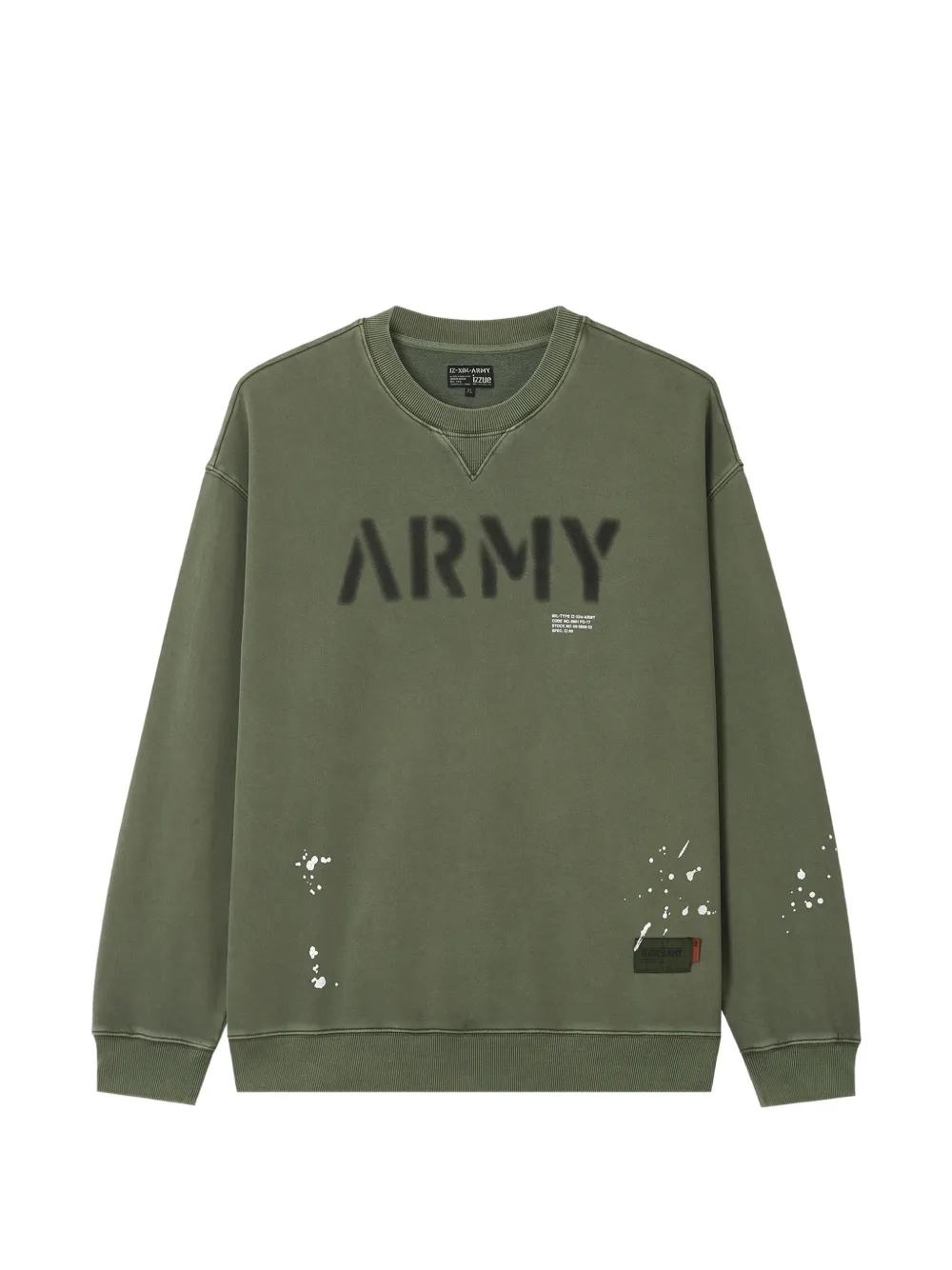 Izzue Paint-splatter Logo-print Sweatshirt In Green