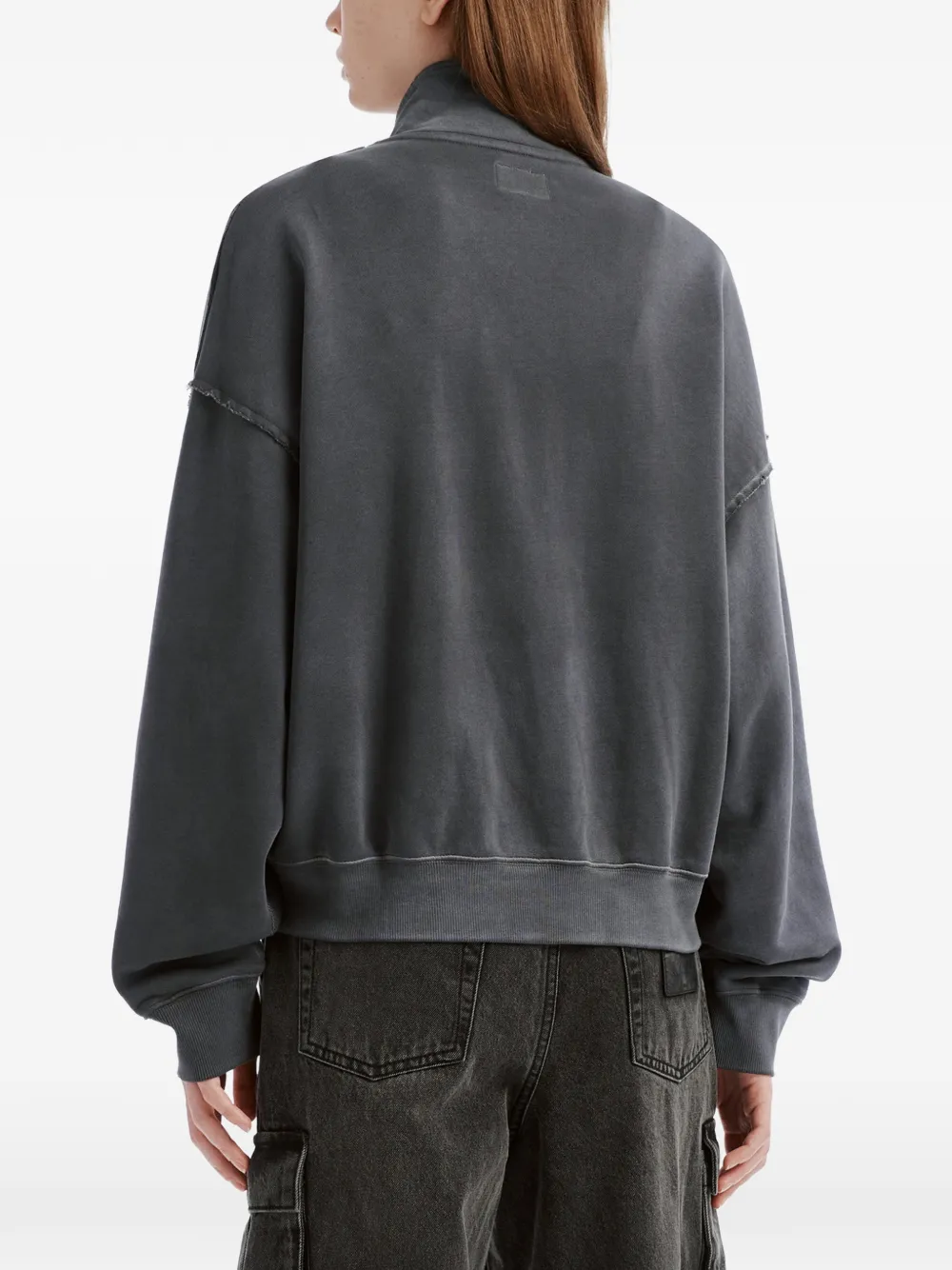 izzue Sweater met logo-patch en vervaagd effect Grijs