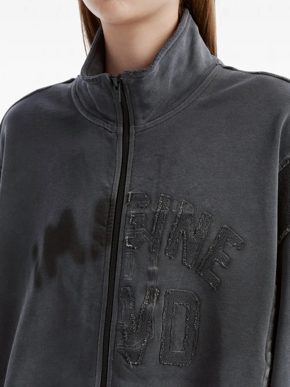 izzue Sweater met logo-patch en vervaagd effect Grijs