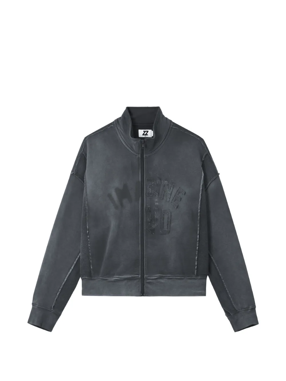 izzue faded-effect logo-patch sweatshirt