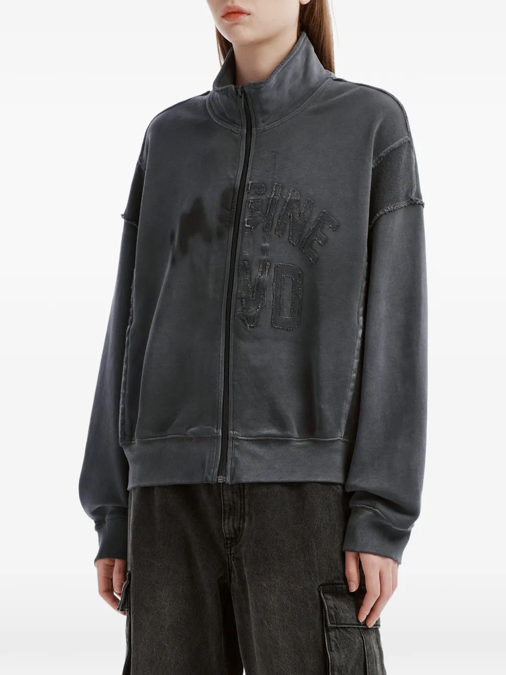 izzue Sweater met logo-patch en vervaagd effect Grijs