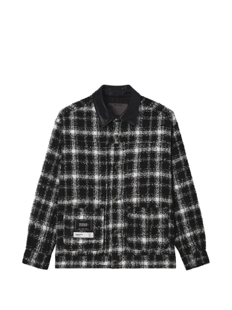 Musium Div. check-pattern contrast-collar jacket