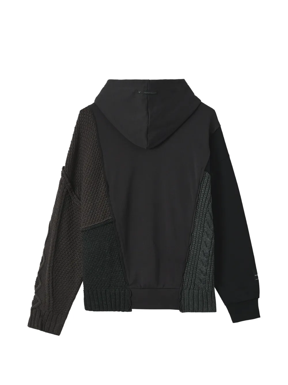 FIVE CM Kabelgebreide hoodie met patchwork Zwart