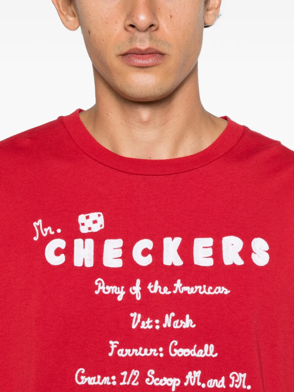 BODE Feed T-shirt met grafische print Rood