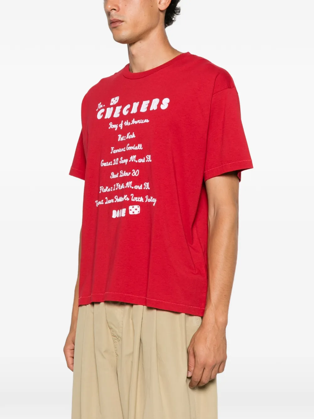 BODE Feed T-shirt met grafische print Rood