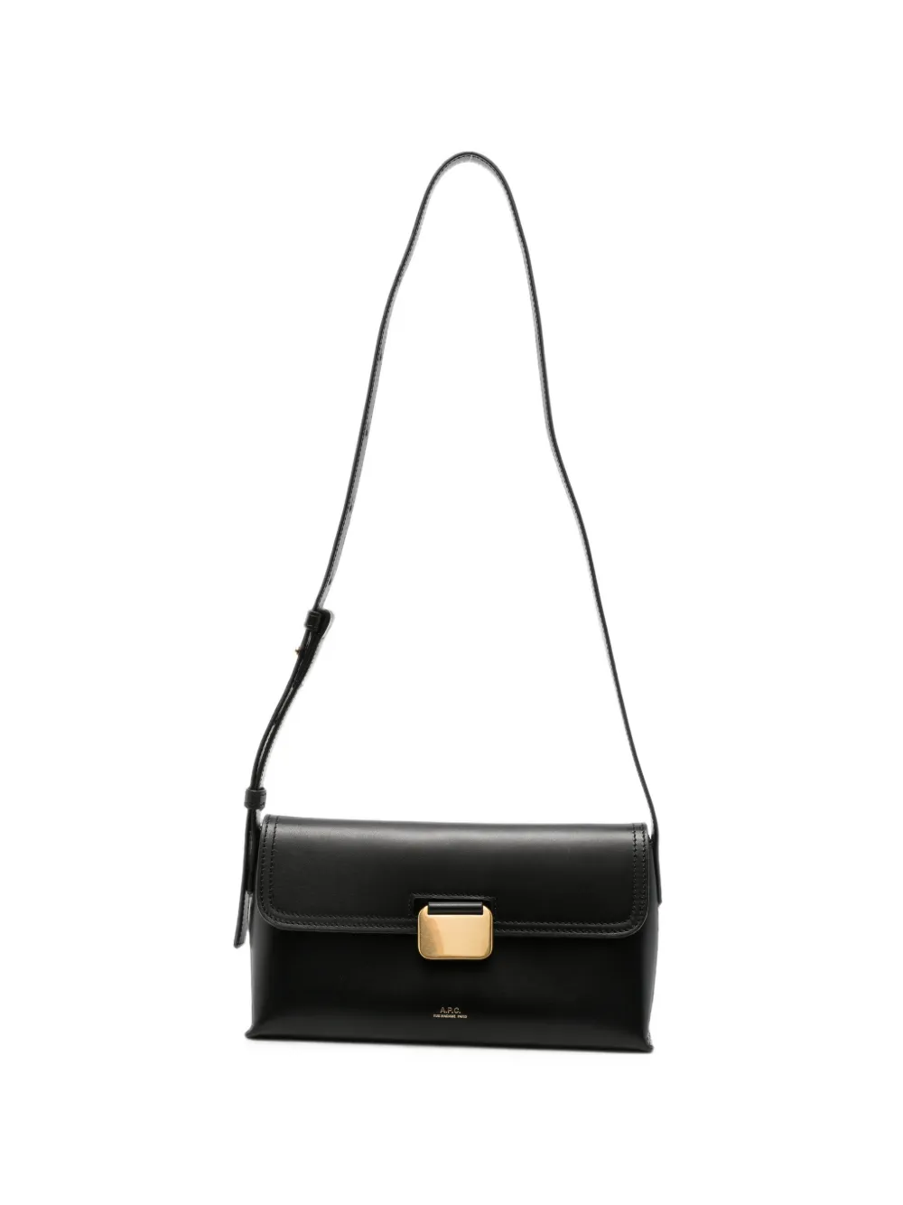 A.P.C. small Simone logo-print leather shoulder bag - Nero
