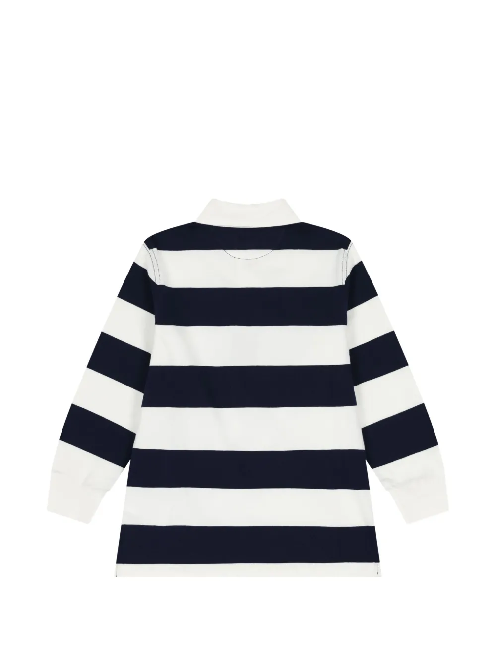 POLO RALPH LAUREN KIDS Gestreepte jurk met polokraag en lange mouwen Wit