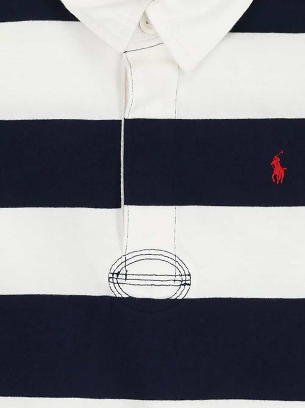POLO RALPH LAUREN KIDS Gestreepte jurk met polokraag en lange mouwen Wit