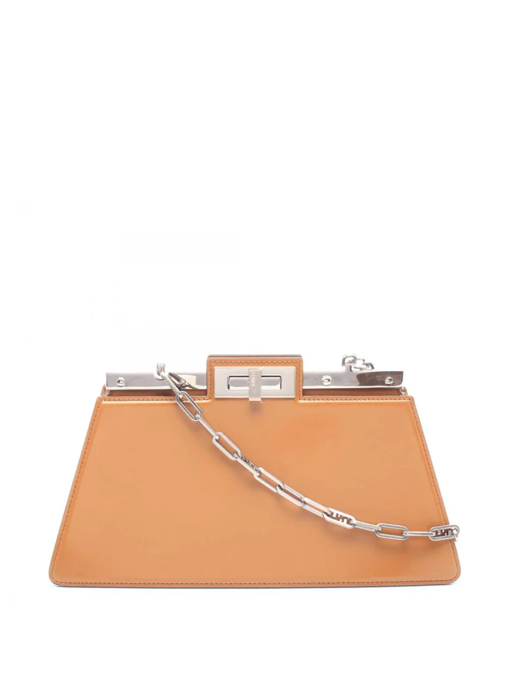 Fendi Pre-Owned 2010-2026 Medium Leather Peekaboo Cut Chain shoulder bag - Marrone