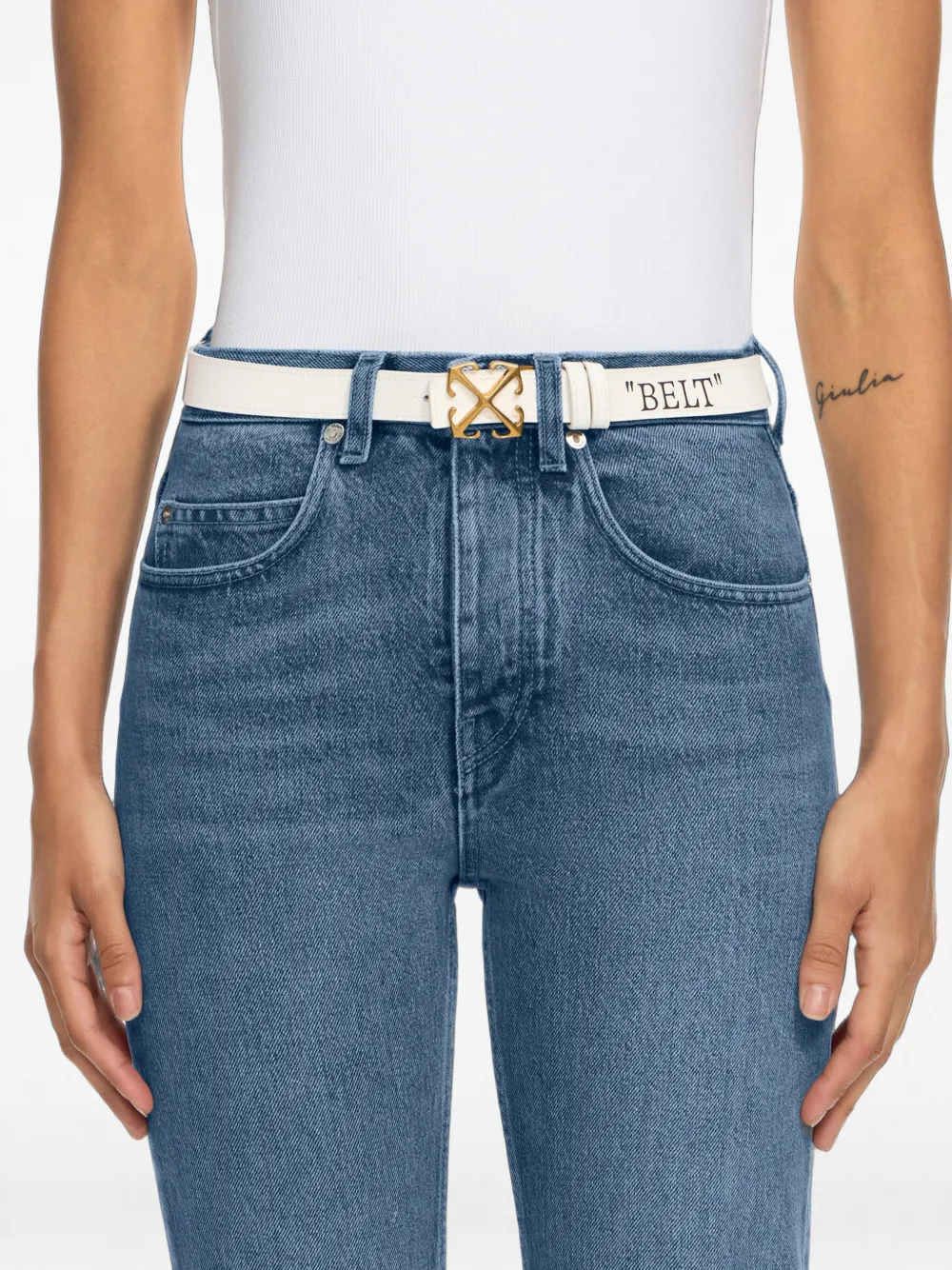 Off-White Omkeerbare riem Beige