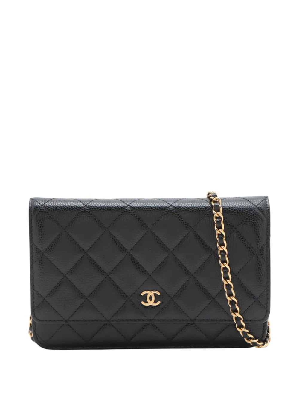 CHANEL Pre-Owned 2021-2026 CC Quilted Caviar Wallet on Chain crossbody bag - Nero