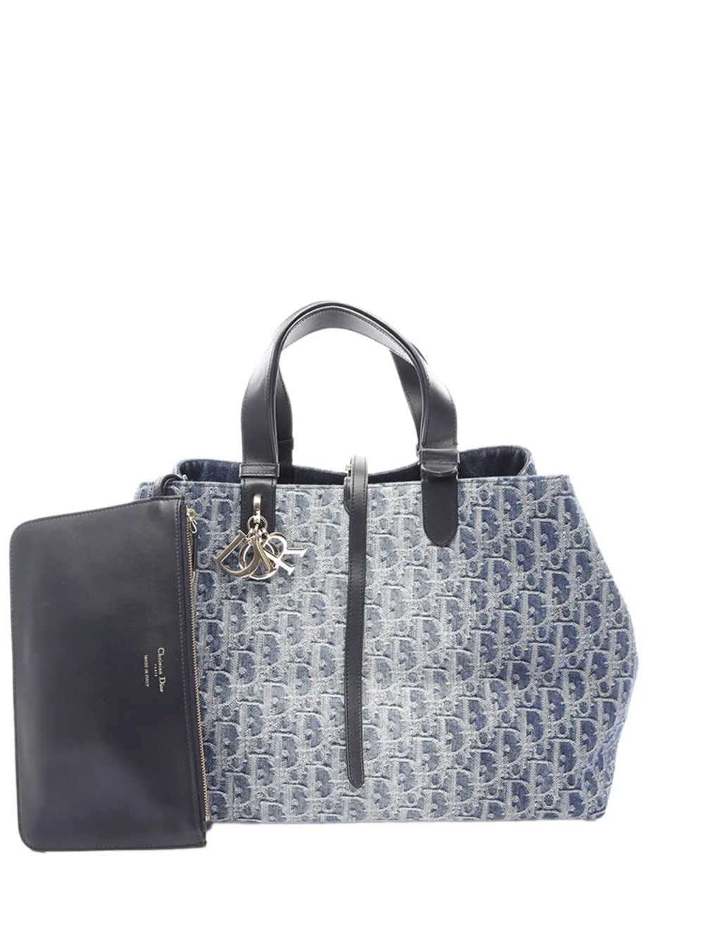 Christian Dior Pre-Owned 2000-2026 Large Oblique Denim Toujours tote bag - Blue